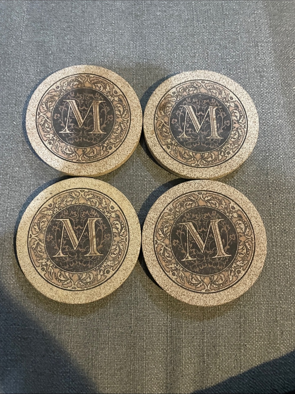 Thirstystone M Monogram Drink Coasters Holder Preppy Kitchen Bar